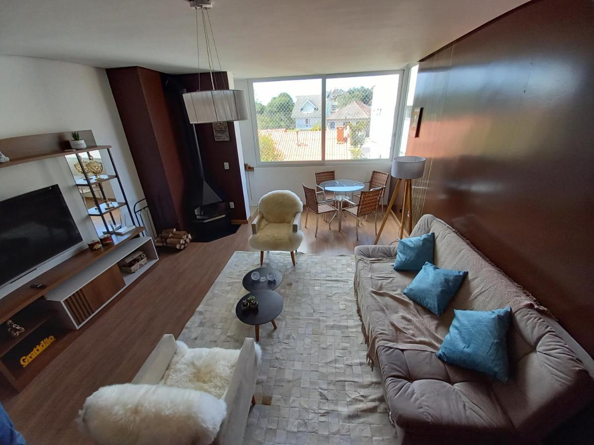 Gramado - Apartamento Aconchegante Com Lareira E Churrasqueira المظهر الخارجي الصورة